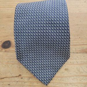 Lauren Ralph Lauren Green Label Silk Neck Tie W 3.75" L 57" Blue Micro Square L